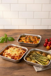 Hermia Set de 3 Recipientes para Horno de Acero Inoxidable, 650 ml